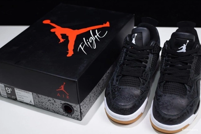 Kicktheory CI1184-001 4 Air Black Laser Jordan Retro 0628